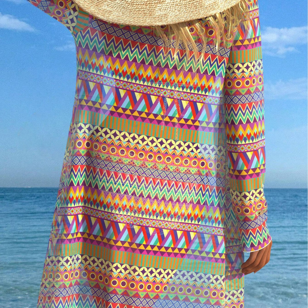 Damen Bikini-Set mit modischem grafischem Design und passendem Strandüberwurf Nord Taschen