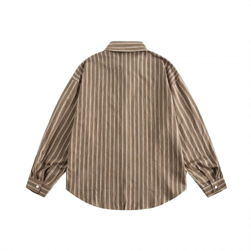 Unisex Oversize-Hemd im gestreiften Relaxed-Fit mit Brusttasche und abgerundetem Saum Nord Taschen