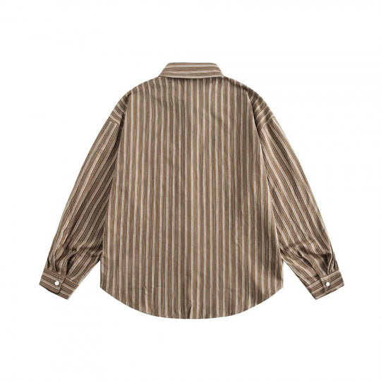Unisex Oversize-Hemd im gestreiften Relaxed-Fit mit Brusttasche und abgerundetem Saum Nord Taschen