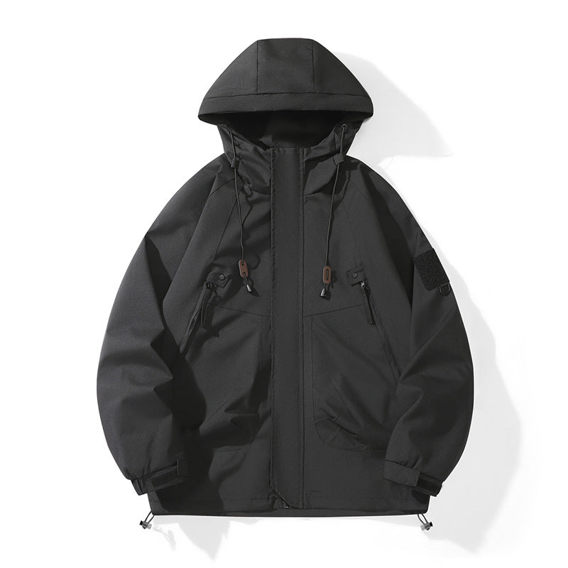 Damen technische Outdoor-Jacke mit verstellbarem Kapuzendesign und praktischen Taschen