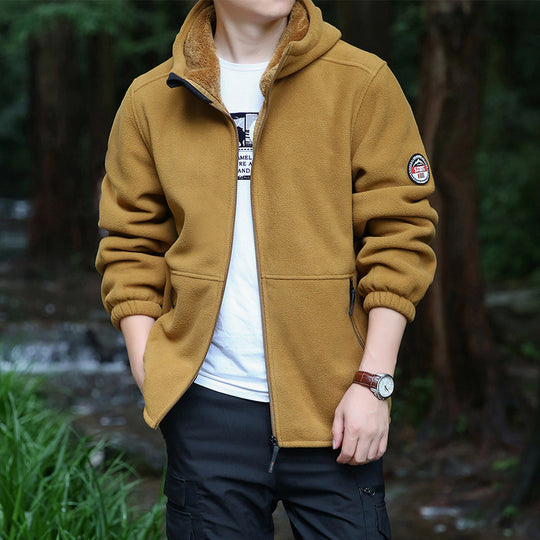Herren Outdoor-Fleecejacke mit Kapuze, durchgehendem Reißverschluss und Reißverschlusstaschen Nord Taschen