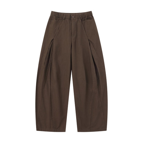 Damen Weite Culotte-Hose mit dekorativen Falten und elastischem Bund Nord Taschen