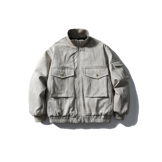 Herren Boxy Utility-Blousonjacke mit Stehkragen, Cargo-Ärmel und aufgesetzten Pattentaschen Nord Taschen