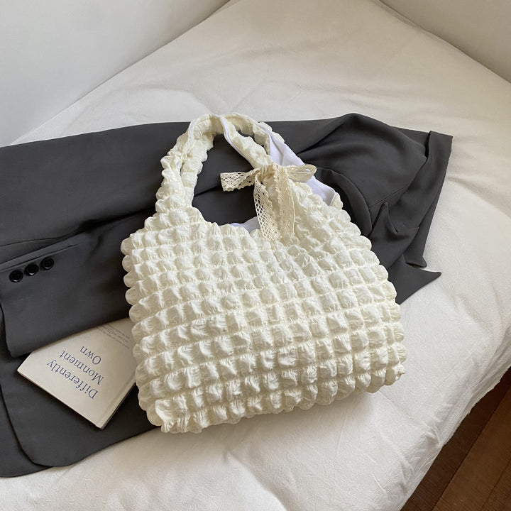 Damen Einkaufstasche mit strukturiertem Design und dekorativem Schleifenakzent Nord Taschen
