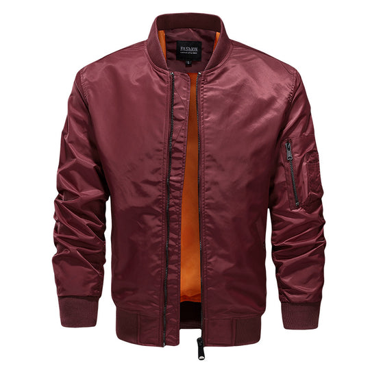 Herren Nylon-Bomberjacke mit kontrastierendem Innenfutter, Ärmeltasche & gerippten Bündchen Nord Taschen