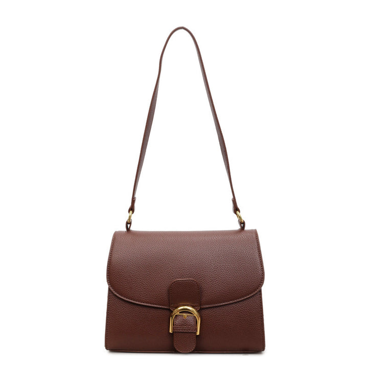 Damen Umhängetasche mit elegantem Klappenverschluss und dekorativem Metallakzent Nord Taschen