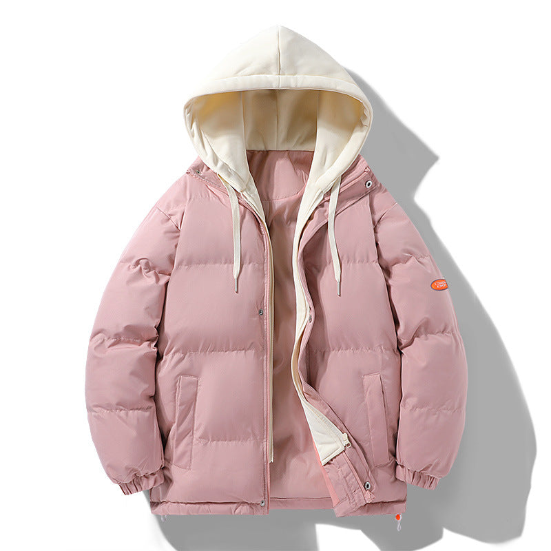 Herren Wattierte Pufferjacke mit kontrastfarbener Kapuze, winddichter Außenhülle und Kordelzug Nord Taschen