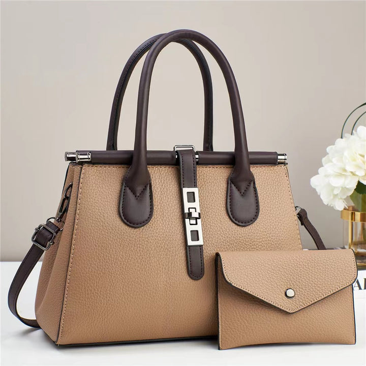 Damen Handtasche mit eleganten Akzenten und abnehmbarer Clutch Nord Taschen