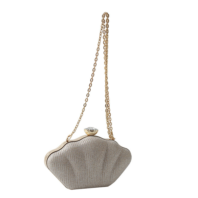 Damen elegante Clutch mit funkelndem Kettenhenkel Nord Taschen