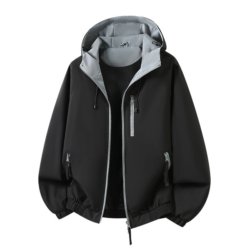 Damen Leichte Kapuzen‑Shelljacke im Urban‑Look mit kontrastfarbenem Futter, Reißverschlusstaschen und elastischem Bund Nord Taschen