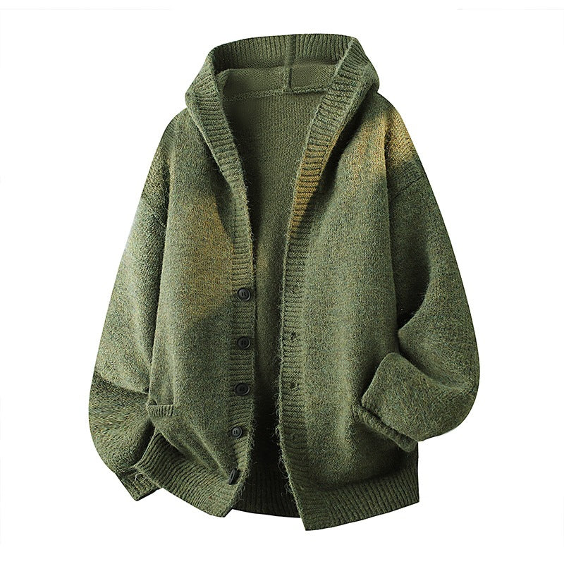 Herren Oversize-Strickcardigan mit Schalkragen, Knopfleiste und Eingrifftaschen Nord Taschen