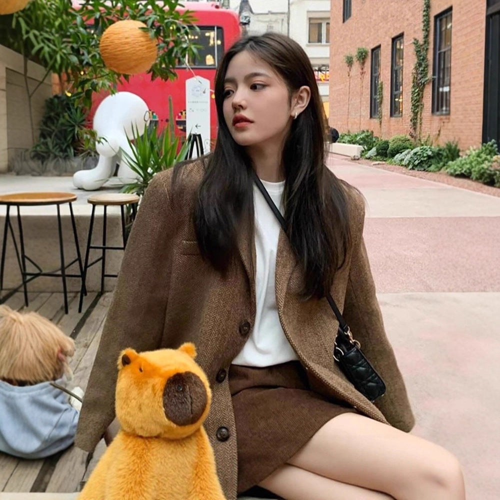 Damen Plüsch-Capybara-Umhängetasche mit Kuscheltier-Design Nord Taschen