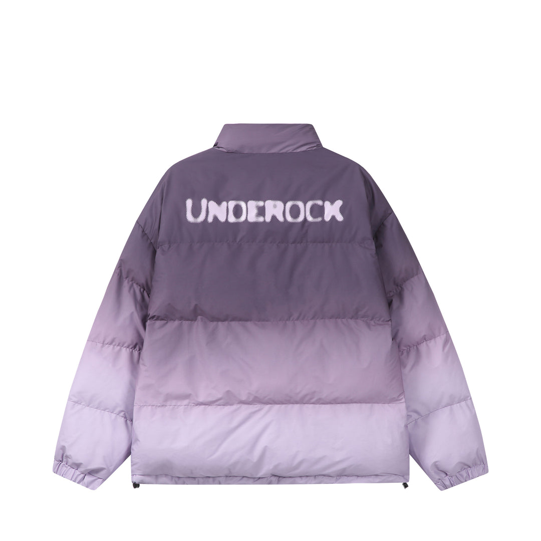 Damen Kurz geschnittene wattierte Steppjacke mit hohem Funnelkragen und Ombré-Detail Nord Taschen