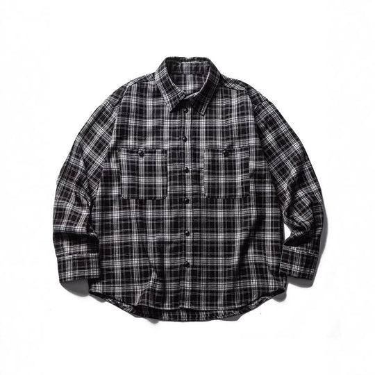 Herren Boxy-Karo-Workshirt aus weichem Flanell mit Doppelbrusttaschen Nord Taschen