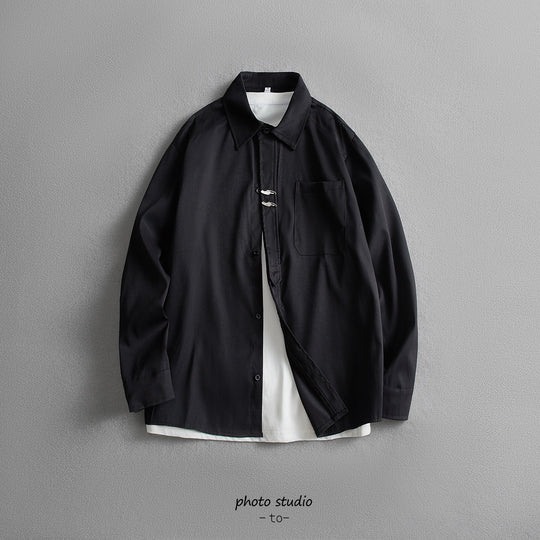 Unisex Oversize Hemdjacke im minimalistischen Utility-Look mit Brusttasche und verdeckter Knopfleiste Nord Taschen