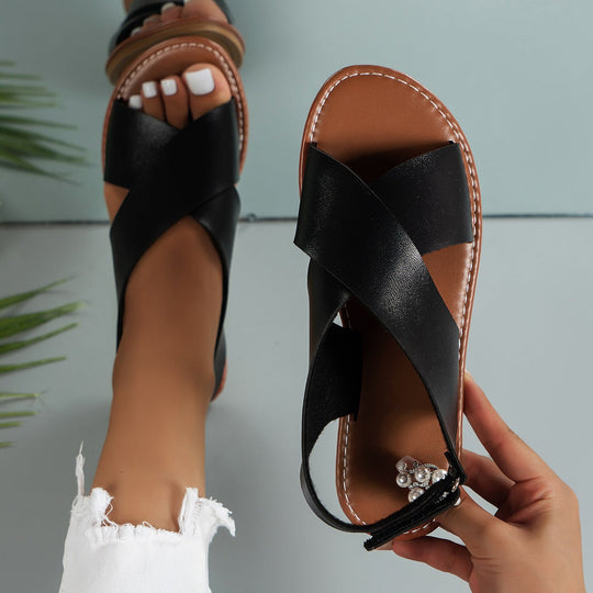 Damen Komfortable Riemchen-Sandalen mit elegantem Schnitt