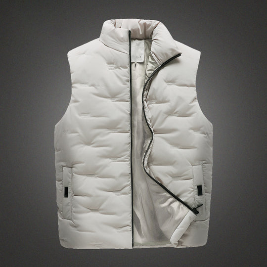 Herren Leichte Thermo-Steppweste mit hochgeschlossenem Stehkragen, winddichter Mikrofaserschale und verdeckten Reißverschlusstaschen Nord Taschen