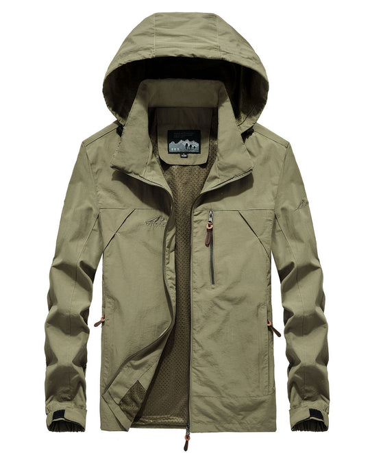 Herren leichte atmungsaktive Softshell-Trekkingjacke mit Kapuze und Mesh-Futter Nord Taschen