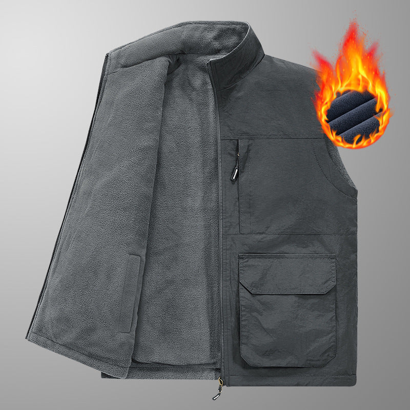 Herren Wärmeisolierte Fleeceweste Nord Taschen