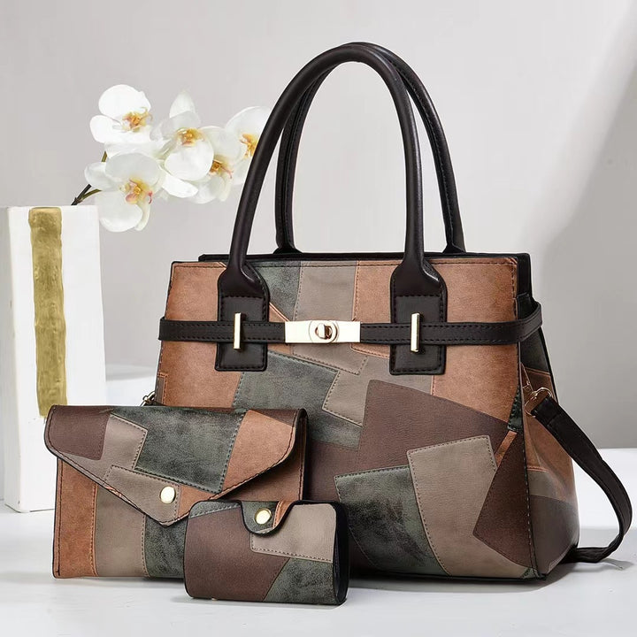 Damen elegante Handtasche mit geometrischem Design und abnehmbaren Fächern Nord Taschen