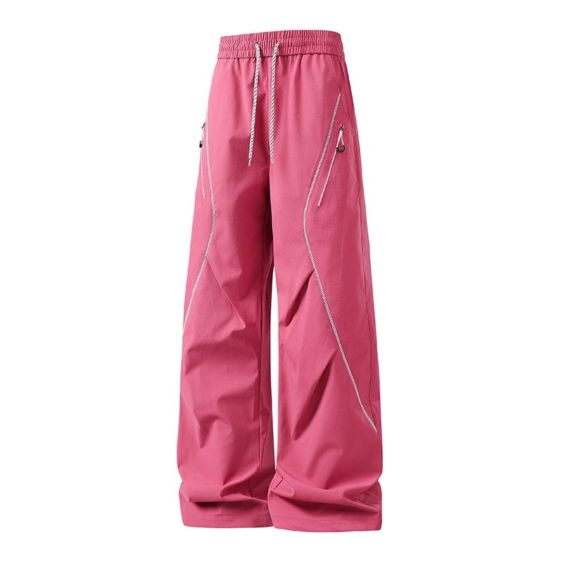 Herren Weite Utility-Jogginghose aus Funktionsnylon mit Kordelzug, Reißverschlusstaschen & kontrastierenden Nahtleisten Nord Taschen