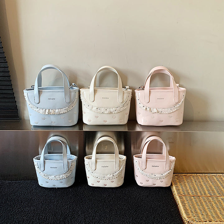 Damen modische Handtasche mit verspieltem Rüschendesign Nord Taschen
