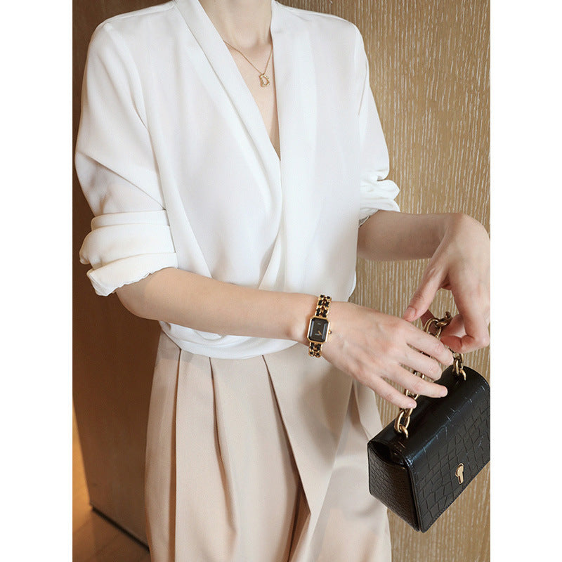 Damen Elegante Wickelbluse Nord Taschen