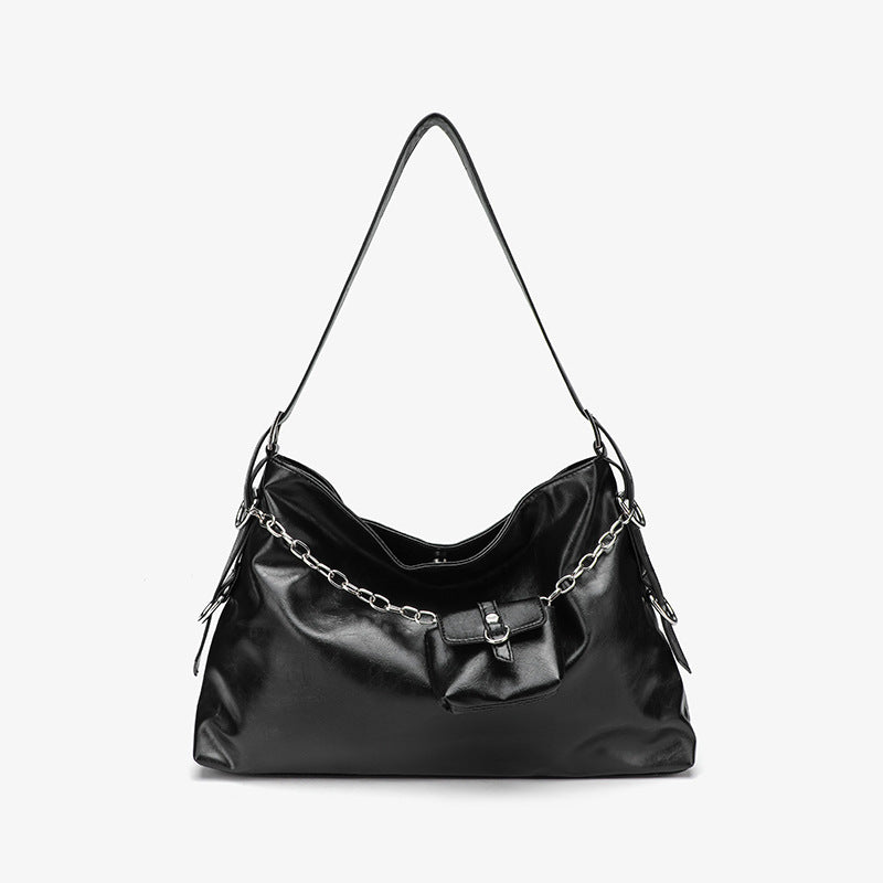 Damen Hobo-Tasche mit dekorativen Kettendetails und praktischem Faltendesign Nord Taschen