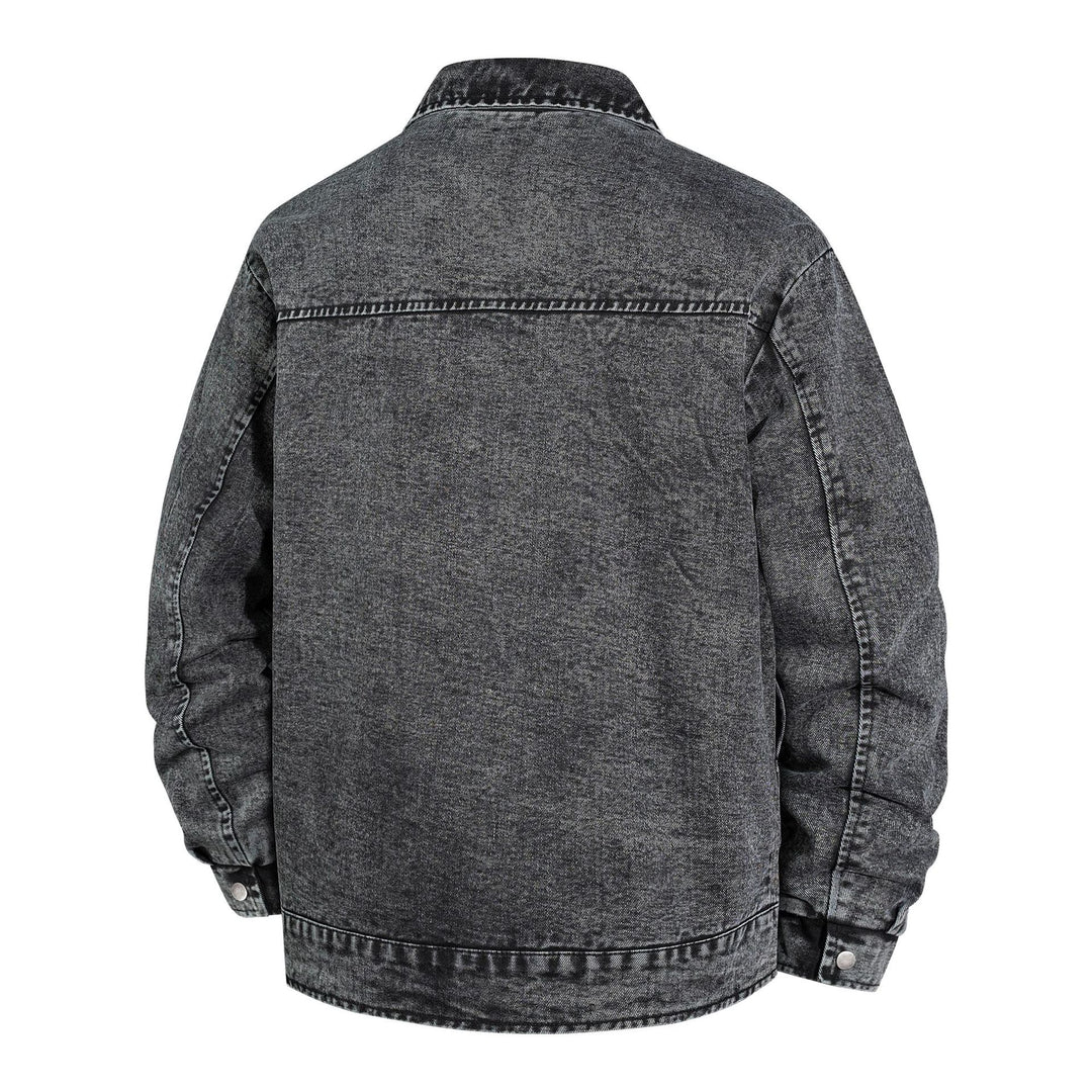 Herren Oversized Jeansjacke mit Stonewash-Effekt und aufgesetzten Taschen Nord Taschen