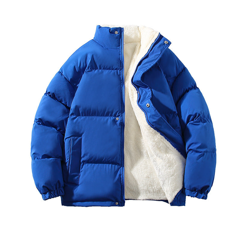 Herren gefütterte Winter-Steppjacke mit Teddyfutter, hohem Stehkragen und verdeckter Druckknopfleiste Nord Taschen