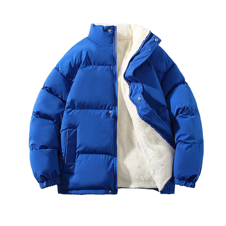 Herren gefütterte Winter-Steppjacke mit Teddyfutter, hohem Stehkragen und verdeckter Druckknopfleiste Nord Taschen