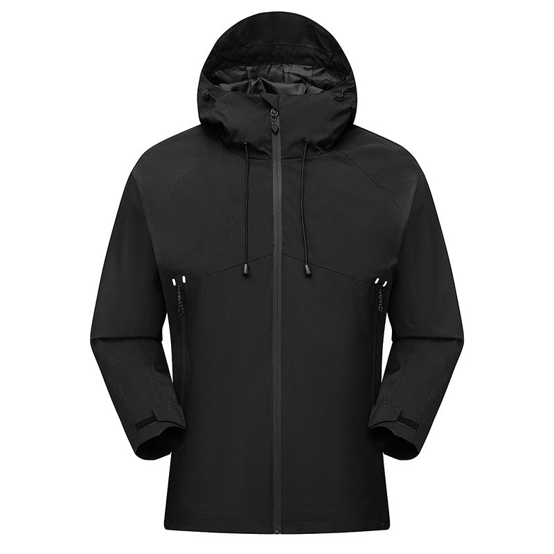Herren Wasserdichter High-Visibility Shellparka mit atmungsaktiver Membran, verstellbarer Kapuze und Belüftung Nord Taschen