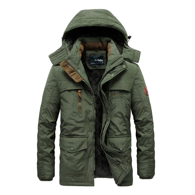 Herren Urbaner Funktionsparka mit Sherpa-Fleece-Futter, abnehmbarer Kapuze und verdeckten Taschen Nord Taschen