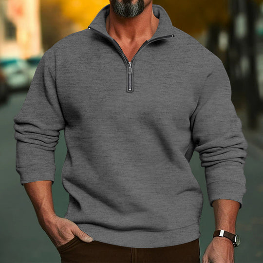 Herren Komfort-Halbzip-Sweatshirt aus French-Terry mit Stehkragen Nord Taschen