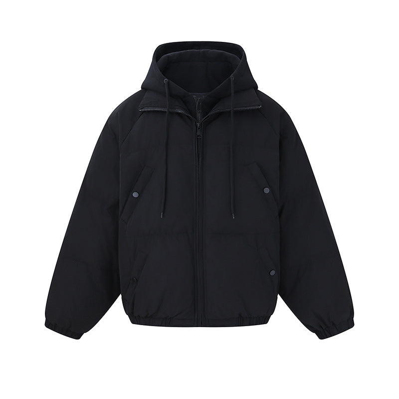 Unisex Kurze Boxy‑Wattierte Kapuzenjacke mit Fleecefutter und elastischem Saum Nord Taschen