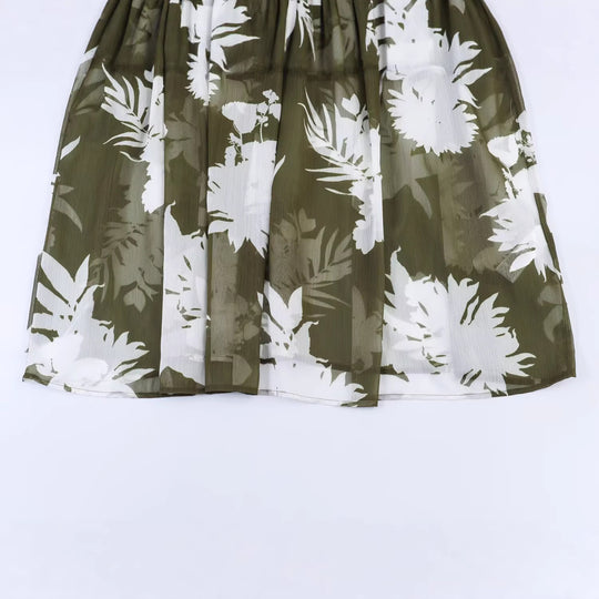 Damen Midikleid mit voluminösen Ballonärmeln, Stufenrock und floralem Print Nord Taschen