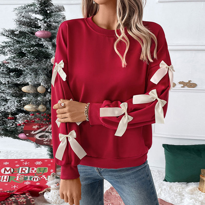 Damen Crop-Pullover mit Schleifen-Details Nord Taschen