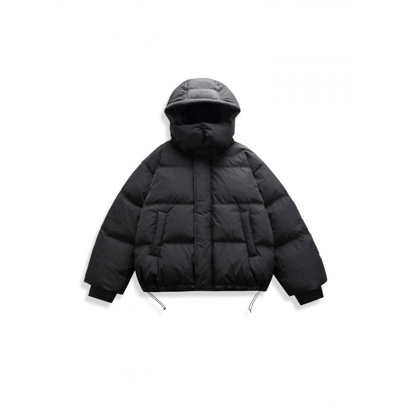 Unisex Kurze Steppjacke mit Kapuze, hohem Stehkragen und verstellbarem Saum Nord Taschen