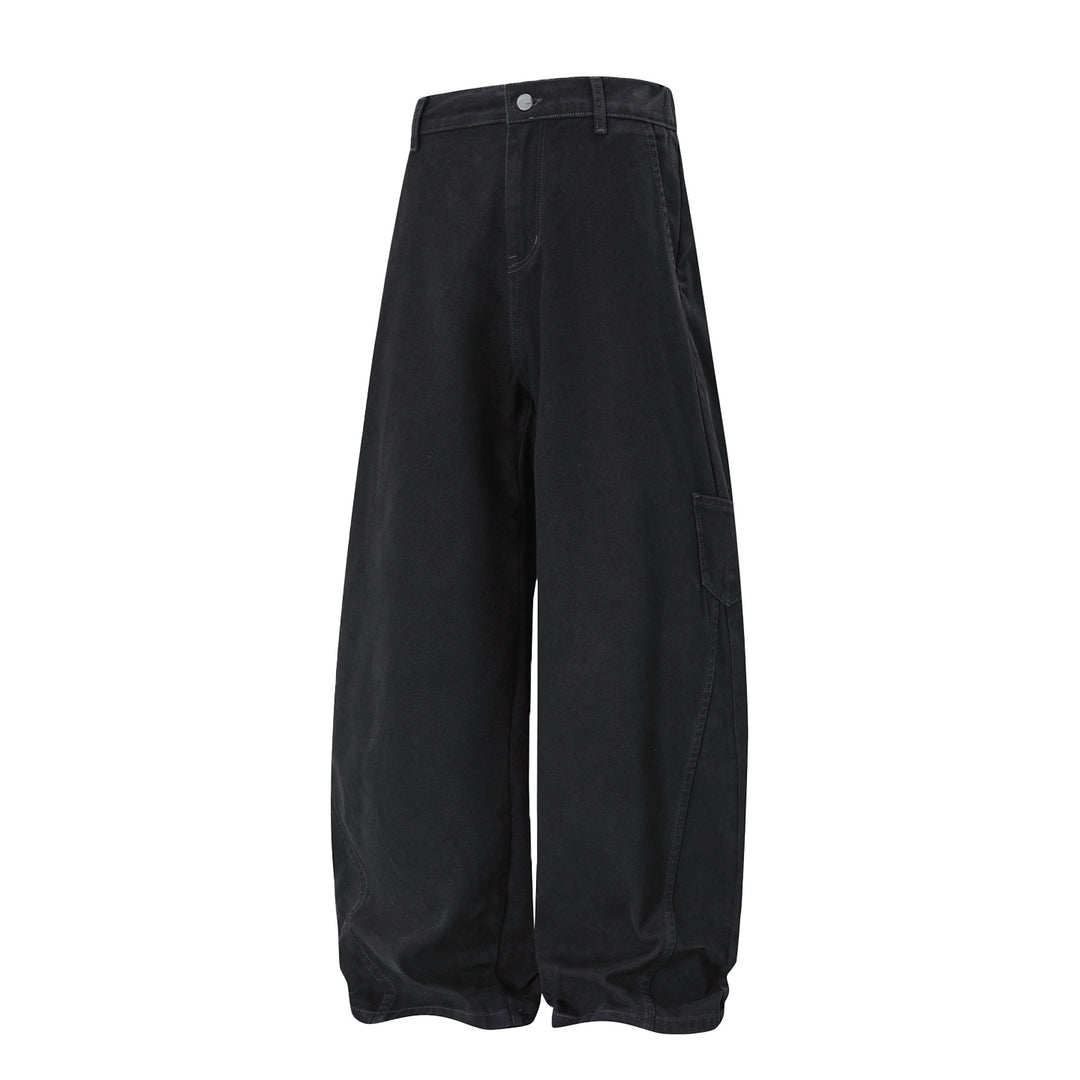 Damen Hochtaillierte Extraweite Workwear‑Hose mit Ballonbein und Cargotasche Nord Taschen
