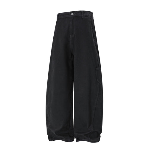 Damen Hochtaillierte Extraweite Workwear‑Hose mit Ballonbein und Cargotasche Nord Taschen