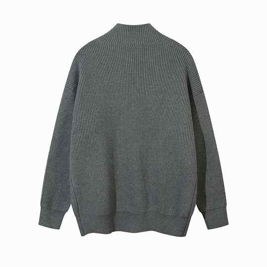 Unisex Oversize-Strickjacke mit Stehkragen und durchgehender Knopfleiste Nord Taschen