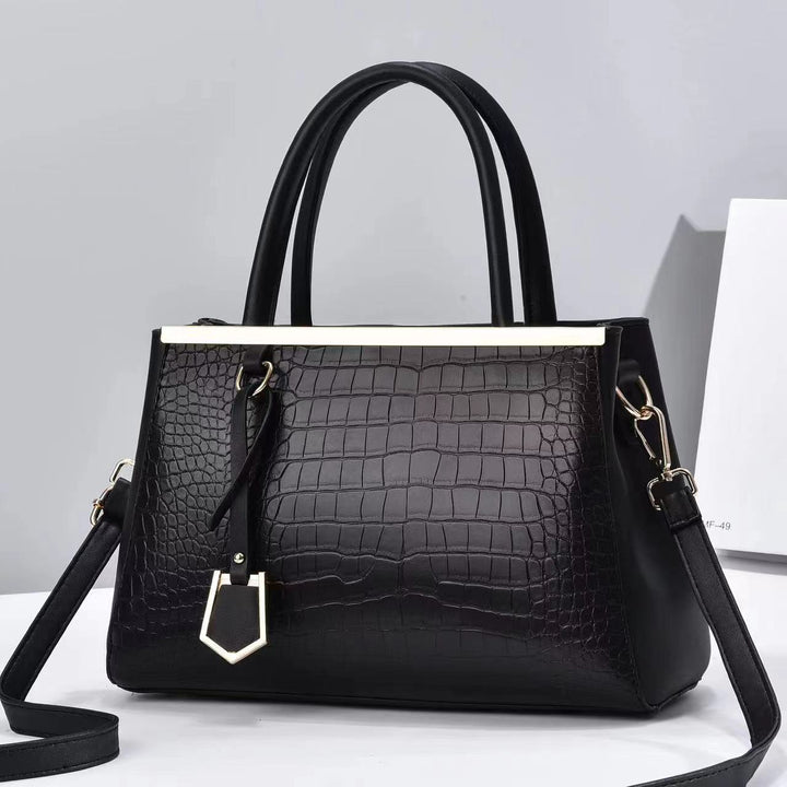 Damen elegante Handtasche mit schimmernder Krokodilprägung Nord Taschen