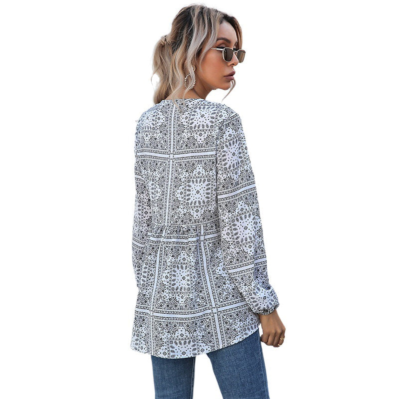 Damen Elegante Bluse mit Volantärmeln Nord Taschen
