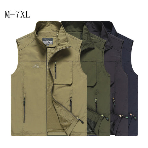 Herren Outdoor-Utility-Weste mit Mesh-Futter, wasserabweisender Nylonoberfläche und Multifunktionstaschen Nord Taschen