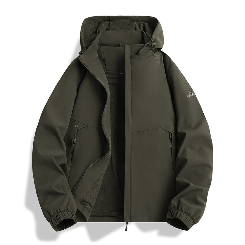 Herren Kapuzen-Softshellblouson im urbanen Minimalstil mit verdecktem Reißverschluss Nord Taschen