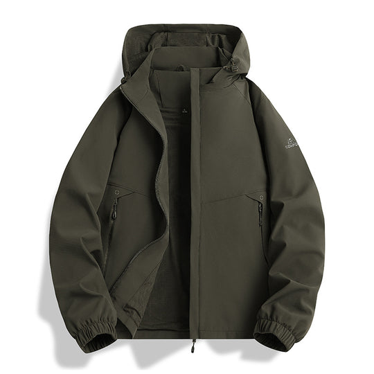 Herren Kapuzen-Softshellblouson im urbanen Minimalstil mit verdecktem Reißverschluss Nord Taschen
