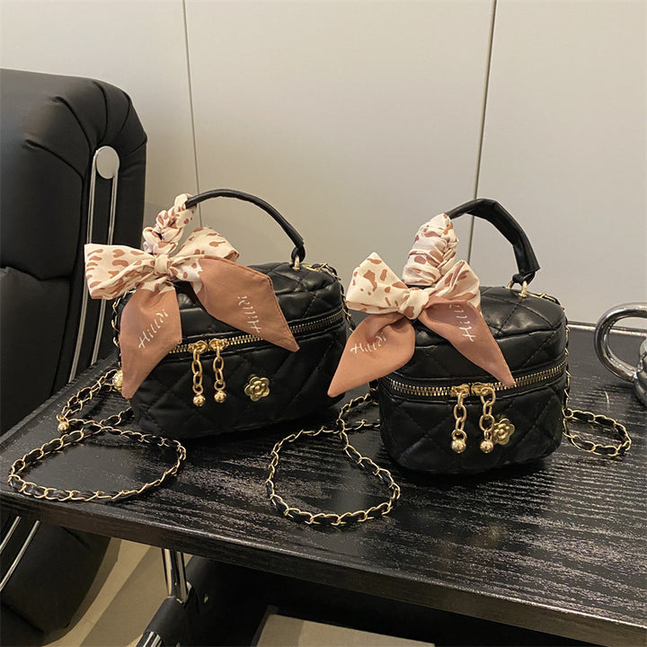 Damen Mini-Koffer-Handtasche mit eleganter Schleifendekoration Nord Taschen