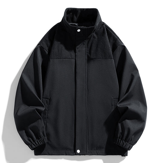 Damen Oversize-Übergangsjacke mit Cordbesatz und Stehkragen Nord Taschen