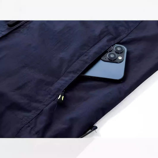Herren Ultraleichte Outdoor-Utility-Weste mit Mesh‑Futter, Windschutzkragen und Kordelzug Nord Taschen