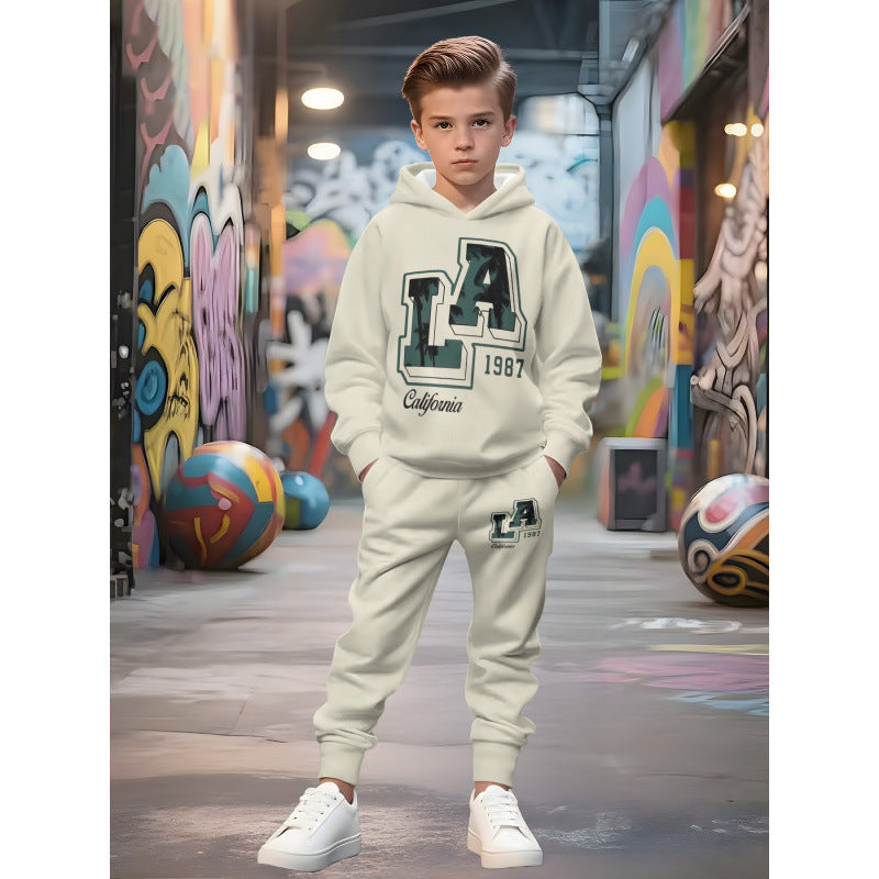 Unisex Kinder Jogginganzug mit Kapuzenpullover und detailreichem Auto-Print Nord Taschen